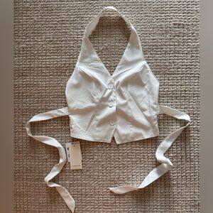 Commense White Halter Vest Top - S